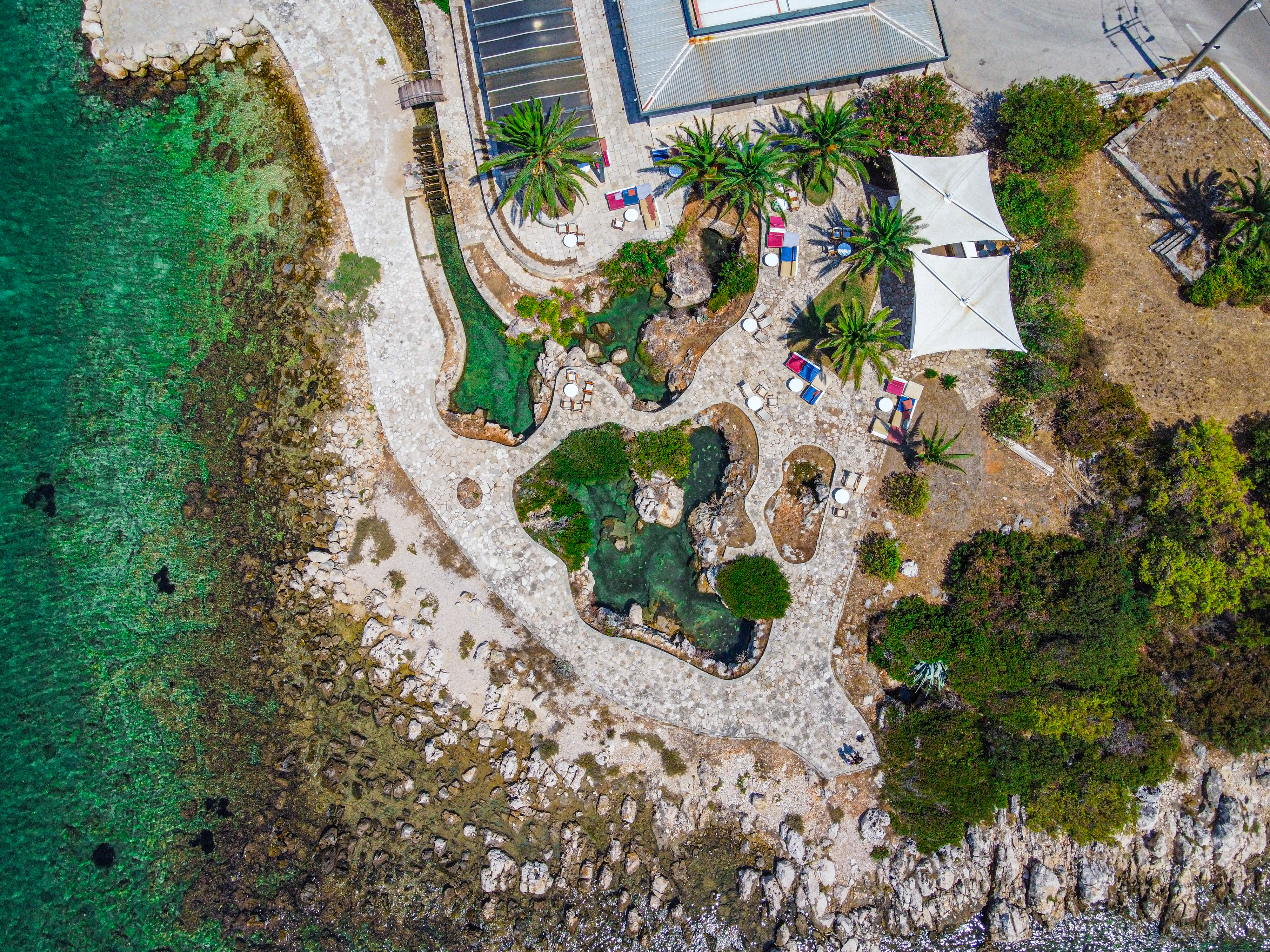 The sinkholes of Argostoli from above